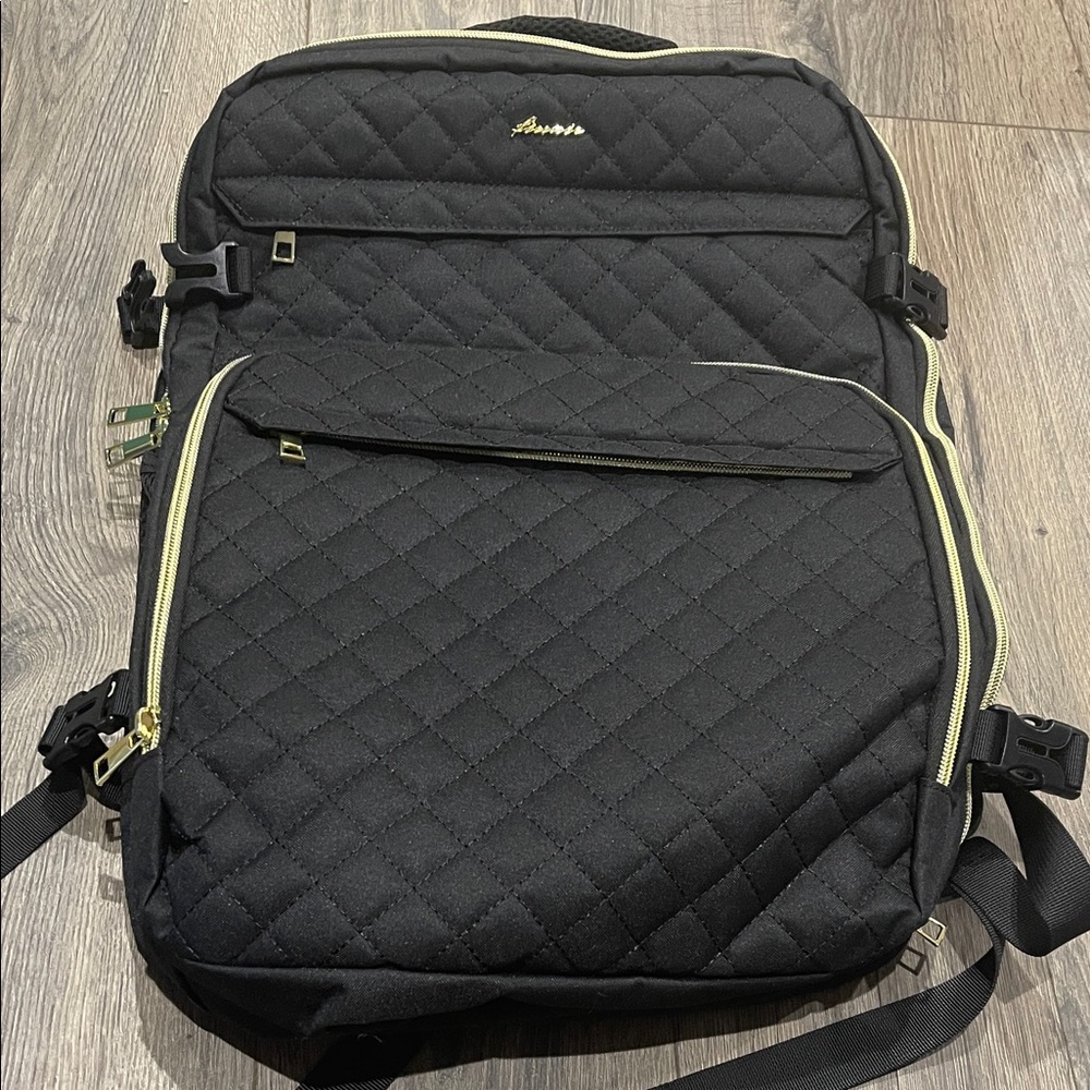 Black Quilted Women's Backpack